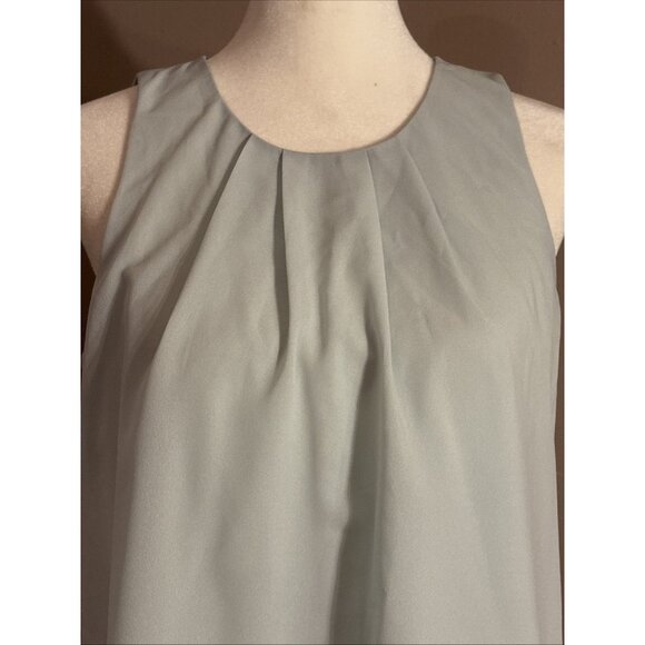 J.Crew J Crew Light Blue Sleeveless Tiered Blouse Back Keyhole Pleated Sz 0 - Picture 2 of 9